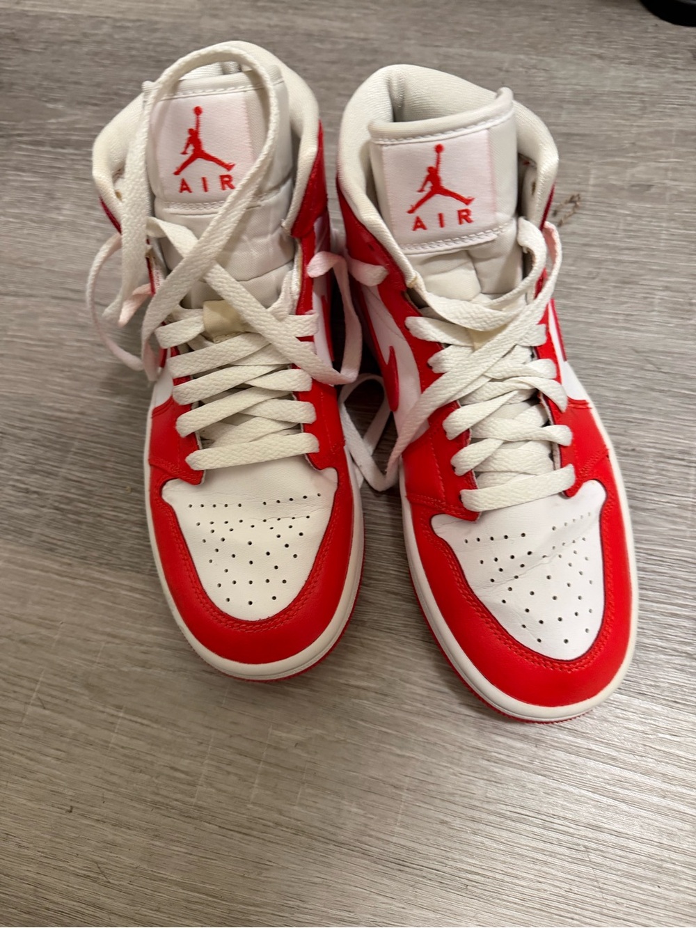 Nike High-Top Sneakers in White & Red